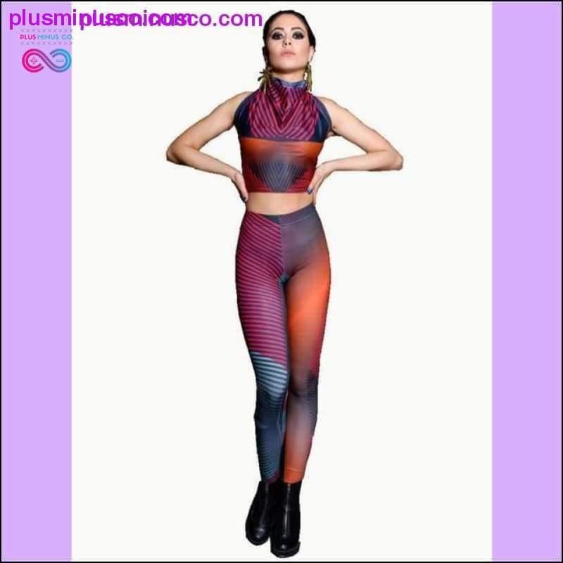Plus Size Sport Pants Women Gradient Color Black Red - plusminusco.com