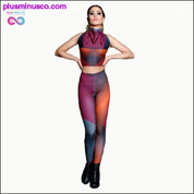 Plus Size Sport Pants Women Gradient Color Black Red - plusminusco.com