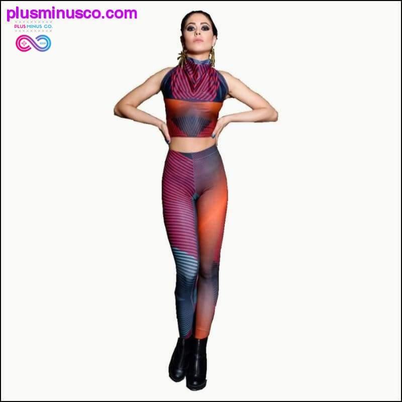 Plus Size Sport Pants Women Gradient Color Black Red - plusminusco.com