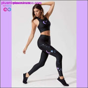 Pantaloni Sport Marimi Plus Femei Culoare Gradient Negru Rosu - plusminusco.com