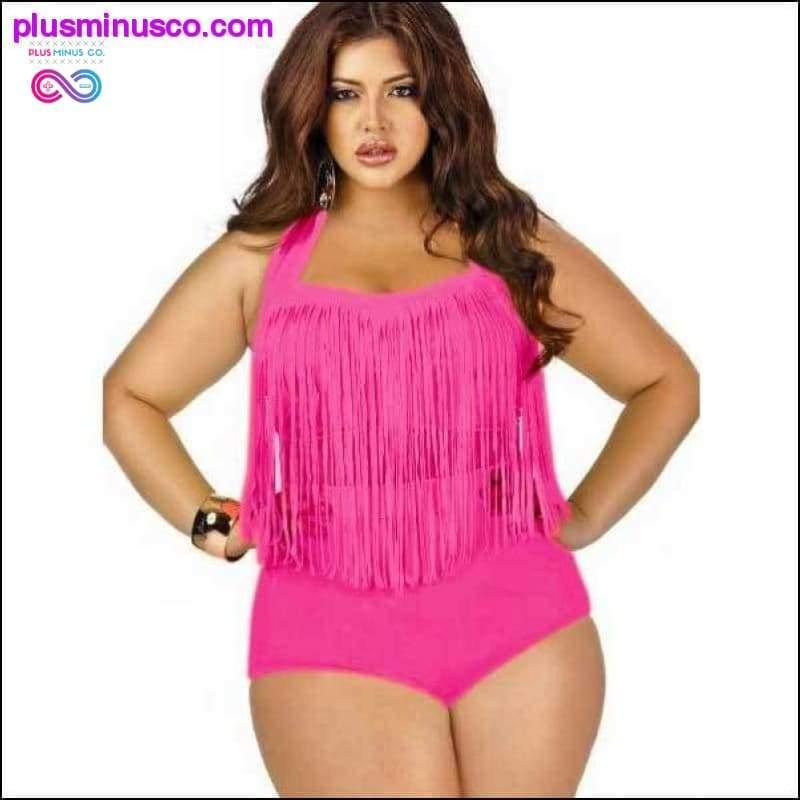 plus size badmode tweedelig badpak bikini met hoge taille - plusminusco.com