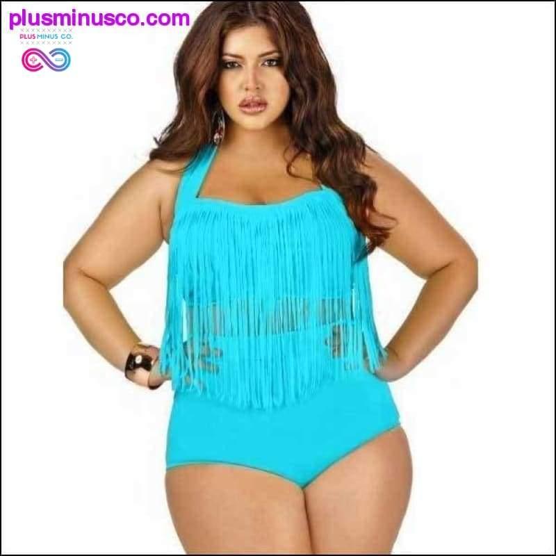 plus size badmode tweedelig badpak bikini met hoge taille - plusminusco.com