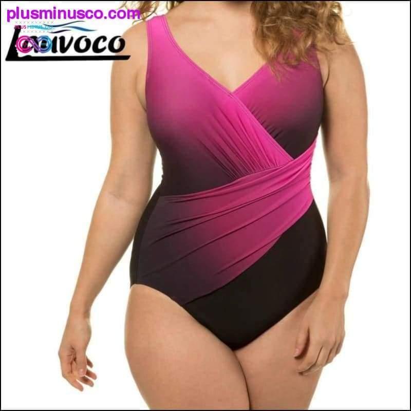 Plus Size Women Gradient Sexy One Piece Swim Suits - plusminusco.com