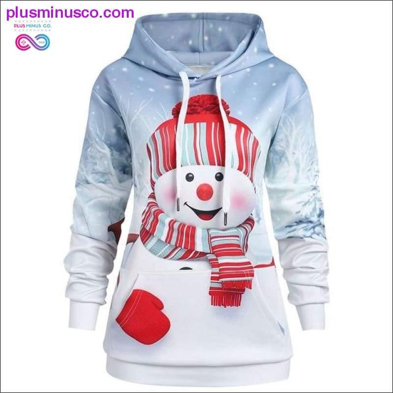 Plus Size Women Hoodie Sweatshirt Women Christmas Pocket - plusminusco.com