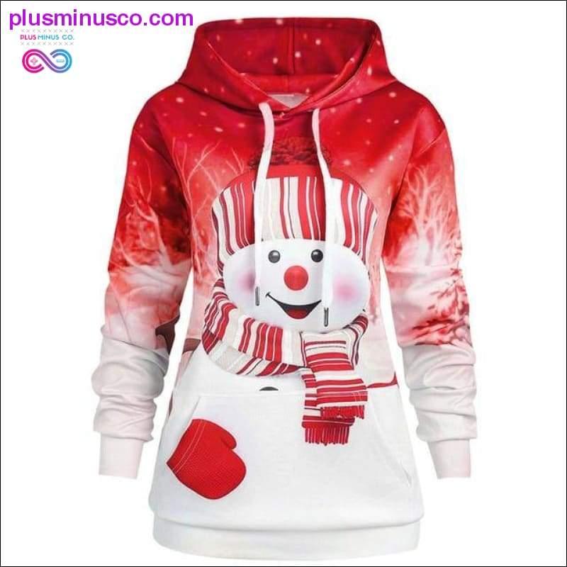 Plus Size Women Hoodie Sweatshirt Women Christmas Pocket - plusminusco.com
