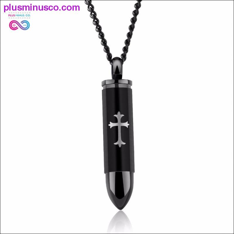 Polished 361L Stainless Steel Cross Bullet Locket Pendant - plusminusco.com