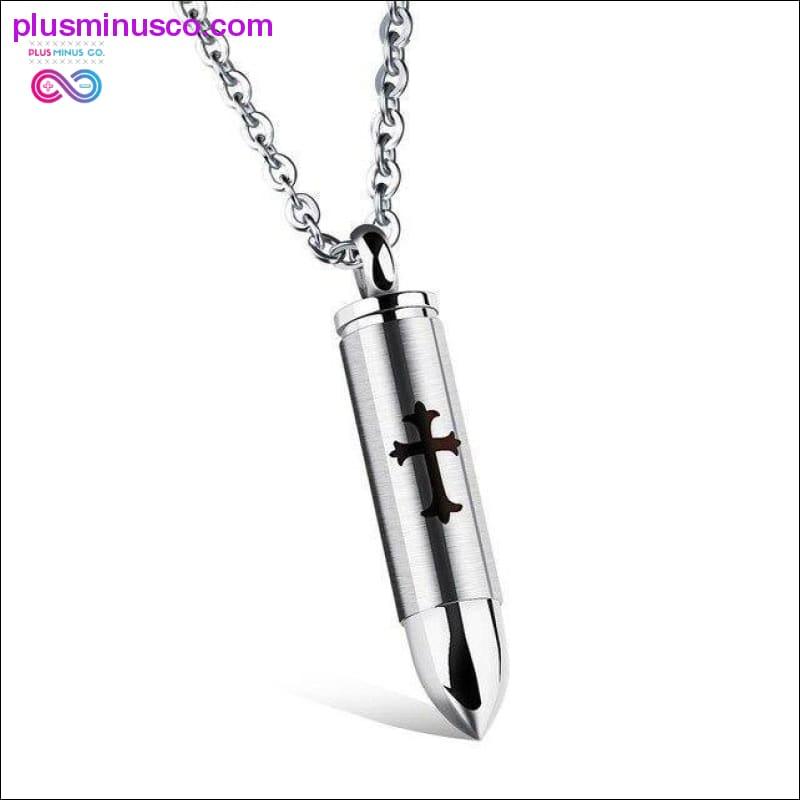 Polished 361L Stainless Steel Cross Bullet Locket Pendant - plusminusco.com