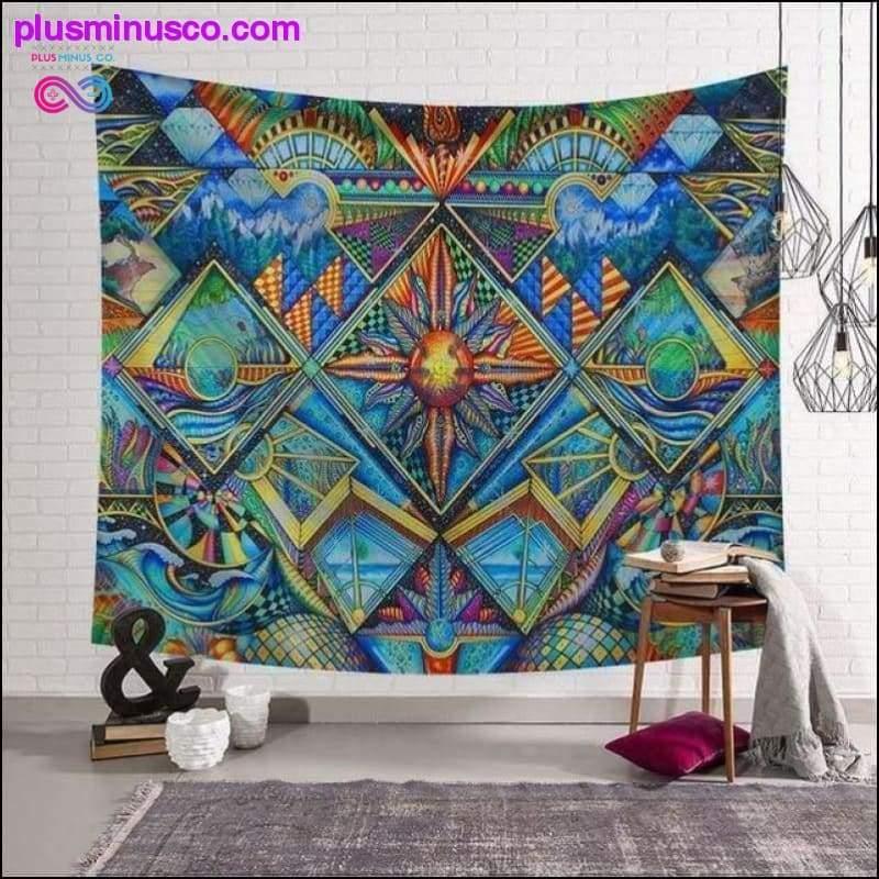 Polyster Hippie Mandala Pattern Tapestry Abstrakt maleri - plusminusco.com