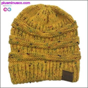 Шапка с конска опашка Зимна мека плетена шапка Ежедневна вълнена шапка - plusminusco.com