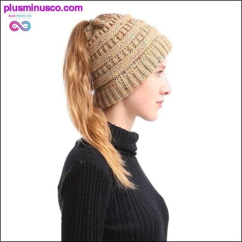 Καπέλο αλογοουρά Beanie Winter Soft Knit Cap Casual Woolen - plusminusco.com
