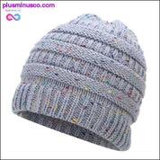 Шапка-біні з хвостиком, зимова м'яка в'язана шапка, повсякденна вовна - plusminusco.com