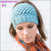 Жіноча шапка з хвостиком - в'язана стильна жіноча шапка - plusminusco.com