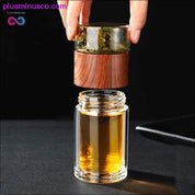 Portable Double Wall Glass Tea Mug Coffee Travel Cup Infuser - plusminusco.com