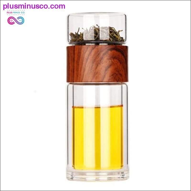 Portable Double Wall Glass Tea Mug Coffee Travel Cup Infuser - plusminusco.com