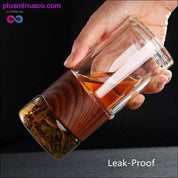 Portable Double Wall Glass Tea Mug Coffee Travel Cup Infuser - plusminusco.com