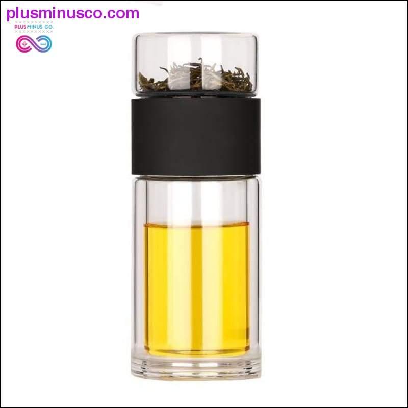 Portable Double Wall Glass Tea Mug Coffee Travel Cup Infuser - plusminusco.com