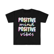 POSITIVE isip POSITIVE vibes | colored print T-Shirts Cotton, Crew neck, DTG, Panlalaking Damit, Mother's Day promotion, Regular fit, T-shirt, Unisex, Pambabaeng Damit - plusminusco.com