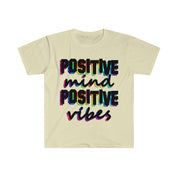 POSITIVE isip POSITIVE vibes | colored print T-Shirts Cotton, Crew neck, DTG, Panlalaking Damit, Mother's Day promotion, Regular fit, T-shirt, Unisex, Pambabaeng Damit - plusminusco.com