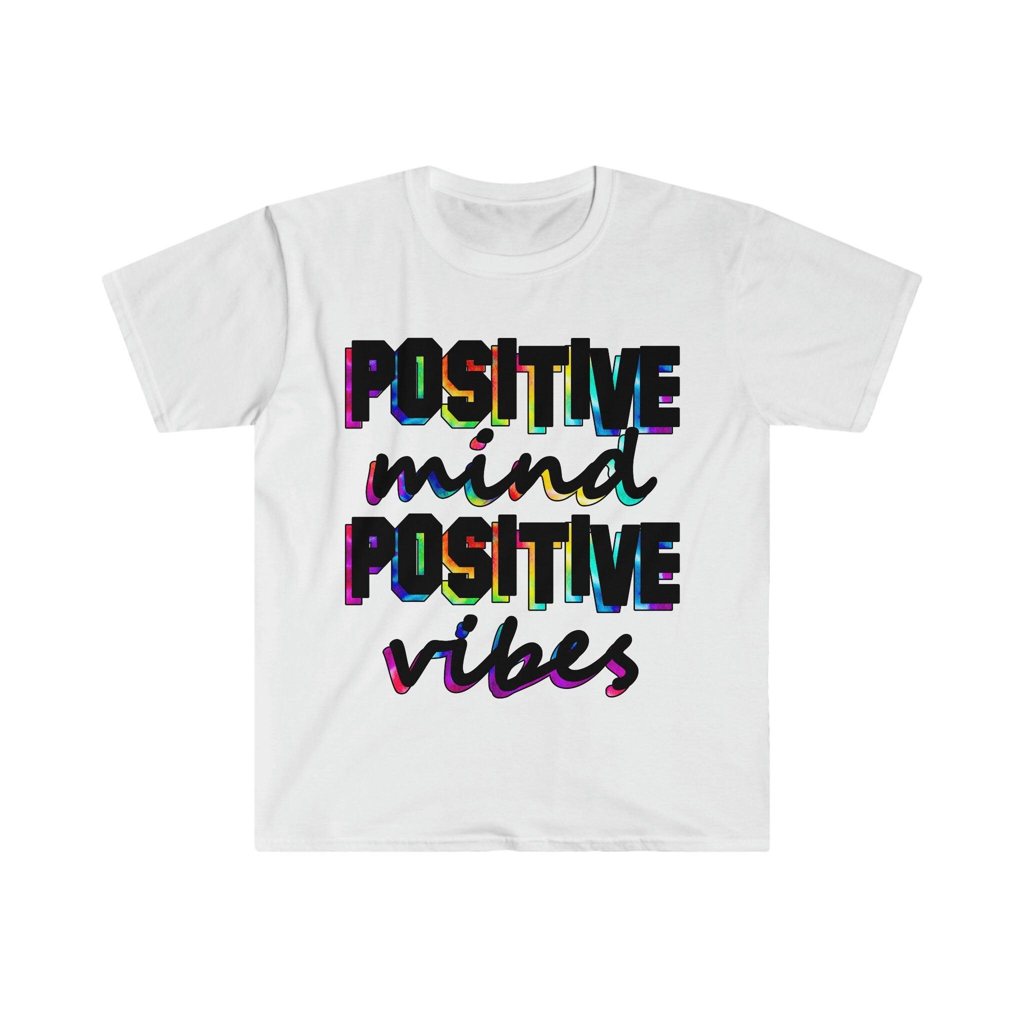 Positive Mind Positive Vibes T-krekls, Motivācijas krekls, Iedvesmojošs krekls, Positive T-krekls - plusminusco.com