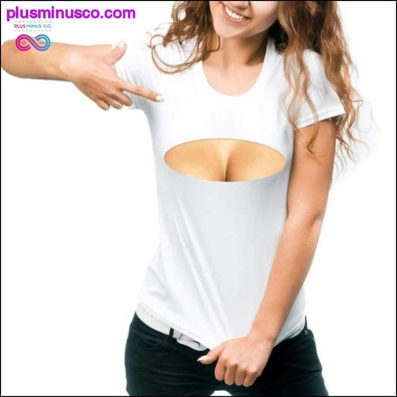 T-shirt imprimé à manches courtes pour femmes, motif créatif d'été - plusminusco.com