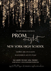 Prom night, Prom Party Invitation, Prom Invitation Flyer, Prom Event Flyer digital download, Card Template,  digital editable Canva Template - plusminusco.com