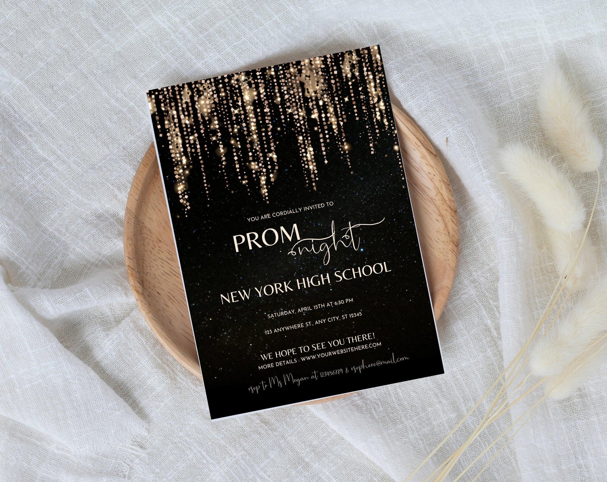 Prom night, Prom Party Invitation, Prom Invitation Flyer, Prom Event F ...