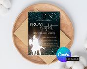 Prom night, Prom Party Invitation, Prom Invitation Flyer, Prom Event Flyer digital download, Card Template,  digital editable Canva Template - plusminusco.com