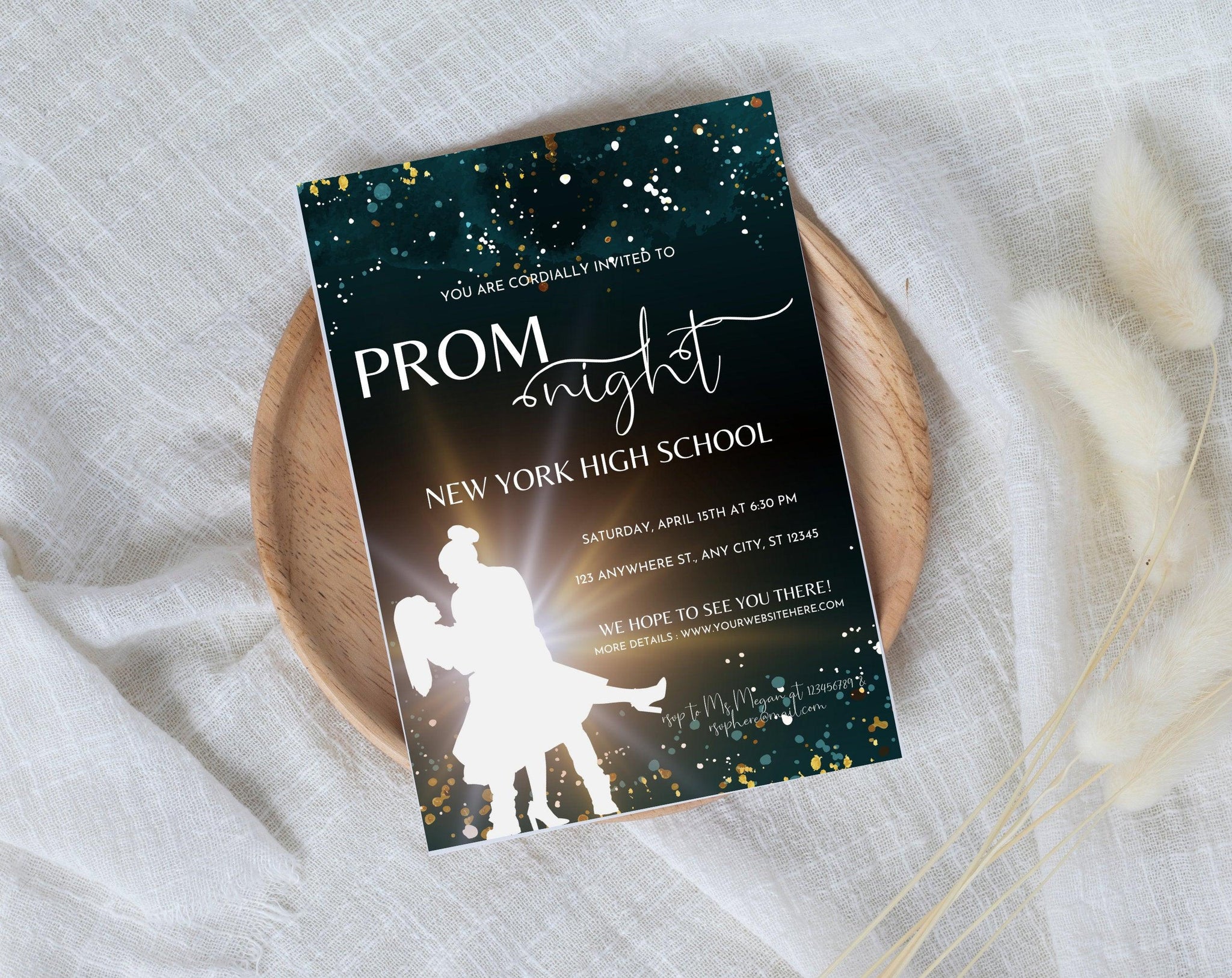 Prom night, Prom Party Invitation, Prom Invitation Flyer, Prom Event F ...