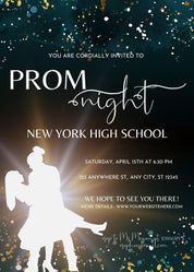Prom night, Prom Party Invitation, Prom Invitation Flyer, Prom Event Flyer digital download, Card Template,  digital editable Canva Template - plusminusco.com
