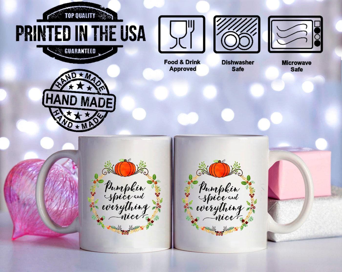 Pumpkin Spice And Everything Nice Mugs Thankful Mug,Turkey Mug,Grateful Gift, Thanksgiving Dinner, - plusminusco.com