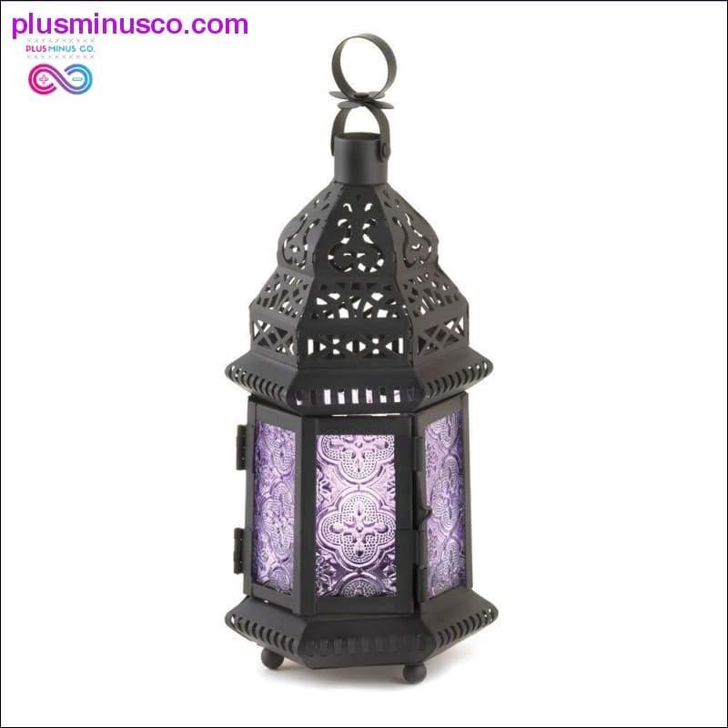 Lanternă violet în stil marocan ll Plusminusco.com Decor de grădină, cadou, decor acasă, lumină - plusminusco.com