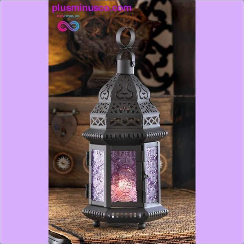 Lanterne violette de style marocain ll Plusminusco.com Décoration de jardin, cadeau, décoration intérieure, lumière - plusminusco.com