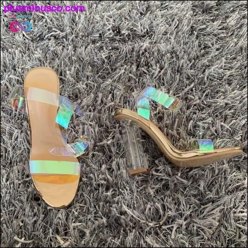 PVC Women Sandals Summer Open Toed High Heels Women - plusminusco.com