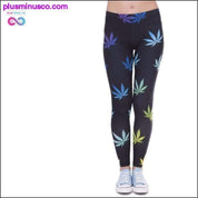 Leggings con foglie di marijuana arcobaleno - plusminusco.com