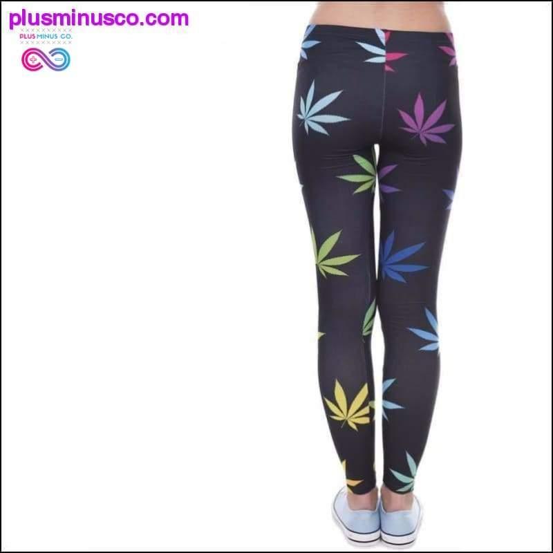Rainbow Marijuana Leaf Leggings - plusminusco.com