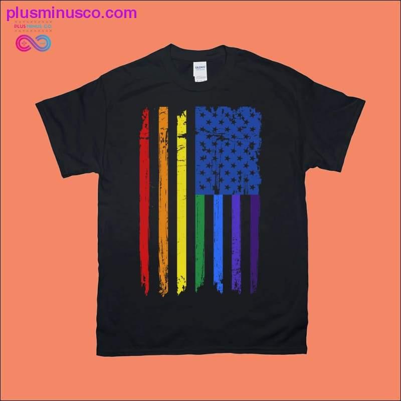 Rainbow pride month | American flag T-Shirts - plusminusco.com
