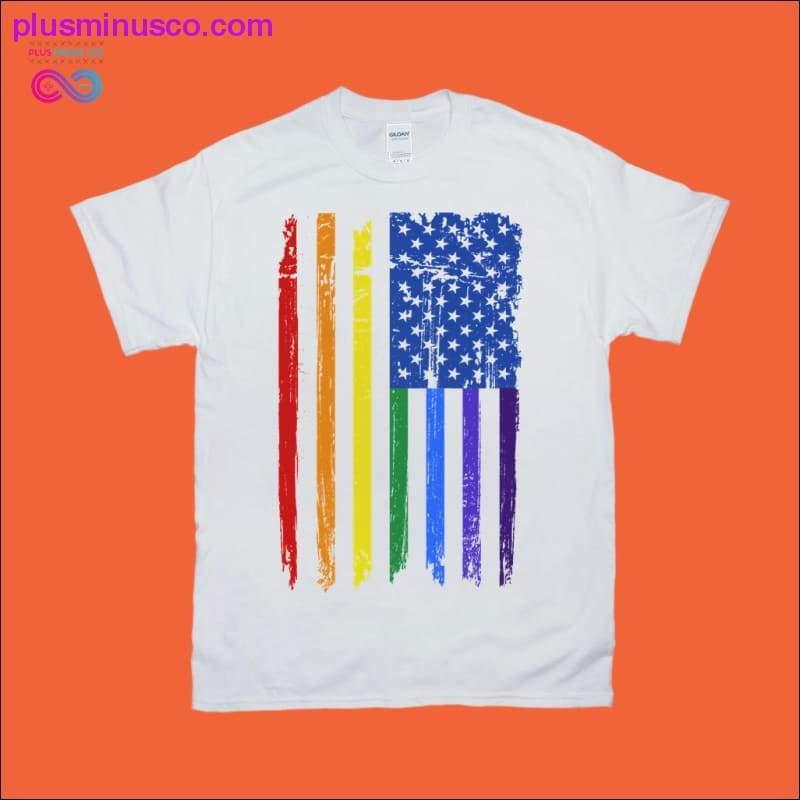 Vikerkaare uhkuse kuu | Ameerika lipuga T-särgid - plusminusco.com