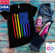Rainbow Pride Month | American Flag T-Shirts,Rainbow Shirt / Pride Shirt / Rainbow Tee Shirt / Rainbow Clothing/ Pridefest Shirt / Pride Awareness Unicorn, Colorful, fourth of july, Gay Pride Shirt, Gift For Her, LGBT Shirt, Pride Shirt, Rainbow Fun Shirt, Rainbow Shirt, Rainbow Tee Shirt, Rainbow Unicorn, Unicorn and Rainbow, Unicorn Shirt - plusminusco.com