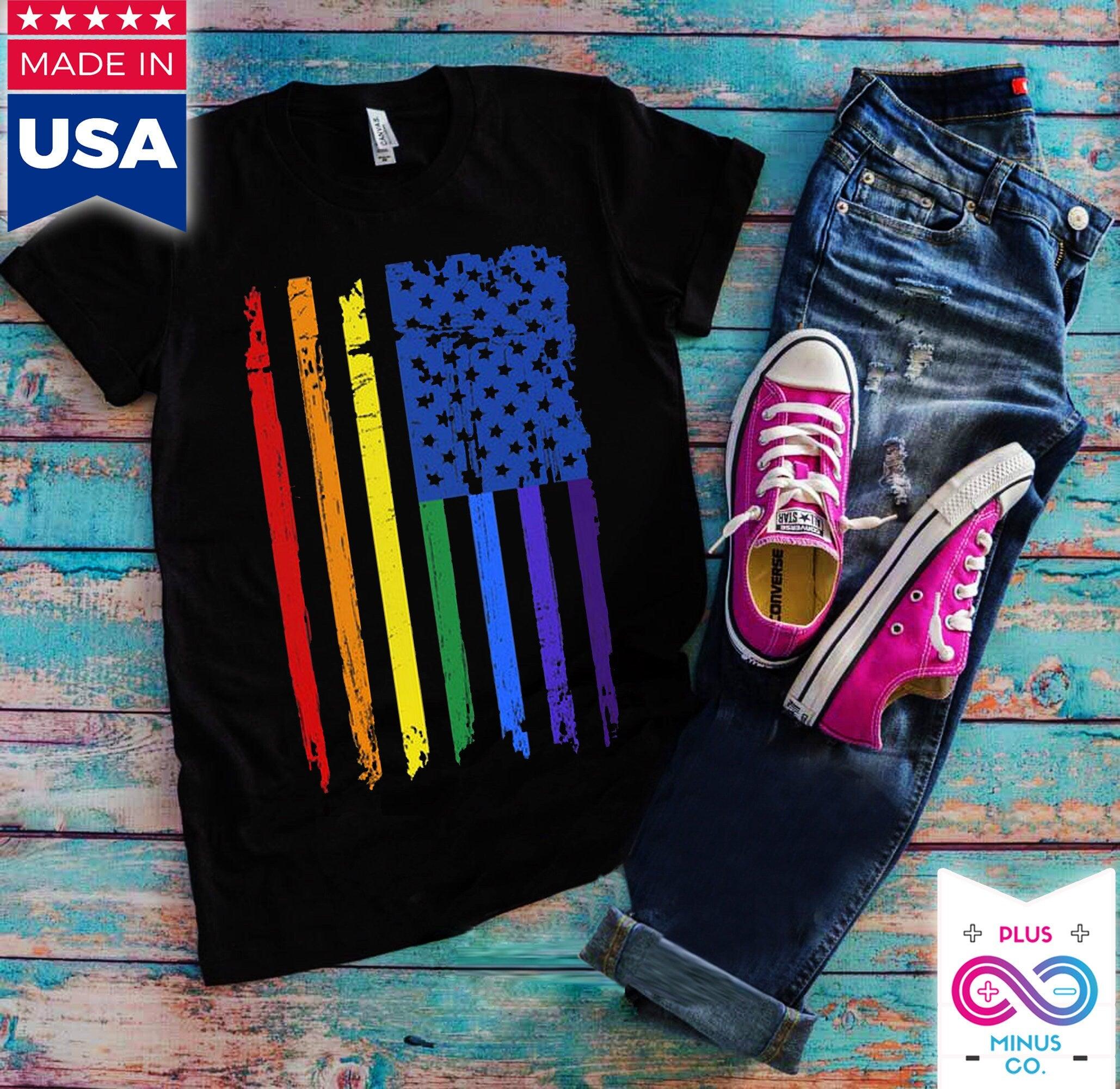 Rainbow Pride Month | American Flag T-Shirts,Rainbow Shirt / Pride Shirt / Rainbow Tee Shirt / Rainbow Clothing/ Pridefest Shirt / Pride Awareness Unicorn, Colorful, fourth of july, Gay Pride Shirt, Gift For Her, LGBT Shirt, Pride Shirt, Rainbow Fun Shirt, Rainbow Shirt, Rainbow Tee Shirt, Rainbow Unicorn, Unicorn and Rainbow, Unicorn Shirt - plusminusco.com