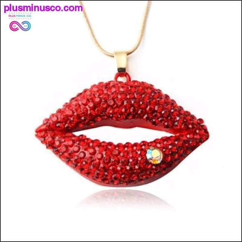 Red Flaming Lips Gold Chain Necklace - plusminusco.com