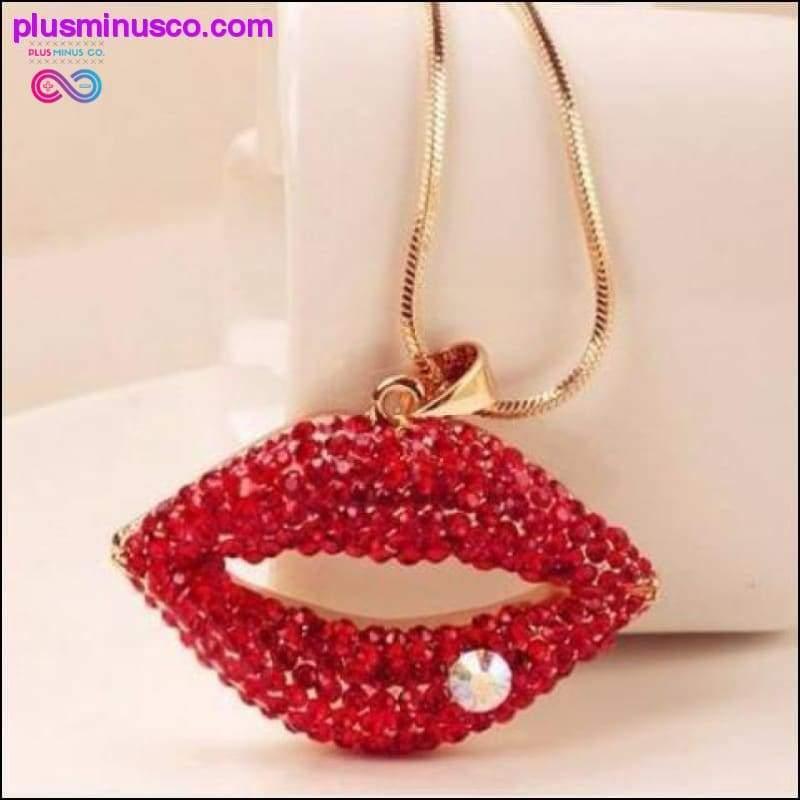 Kalung Rantai Emas Bibir Menyala Merah - plusminusco.com