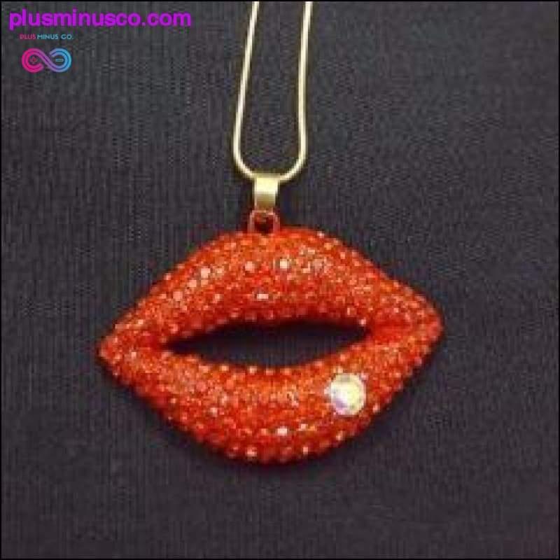 Колие със златна верижка Red Flaming Lips - plusminusco.com
