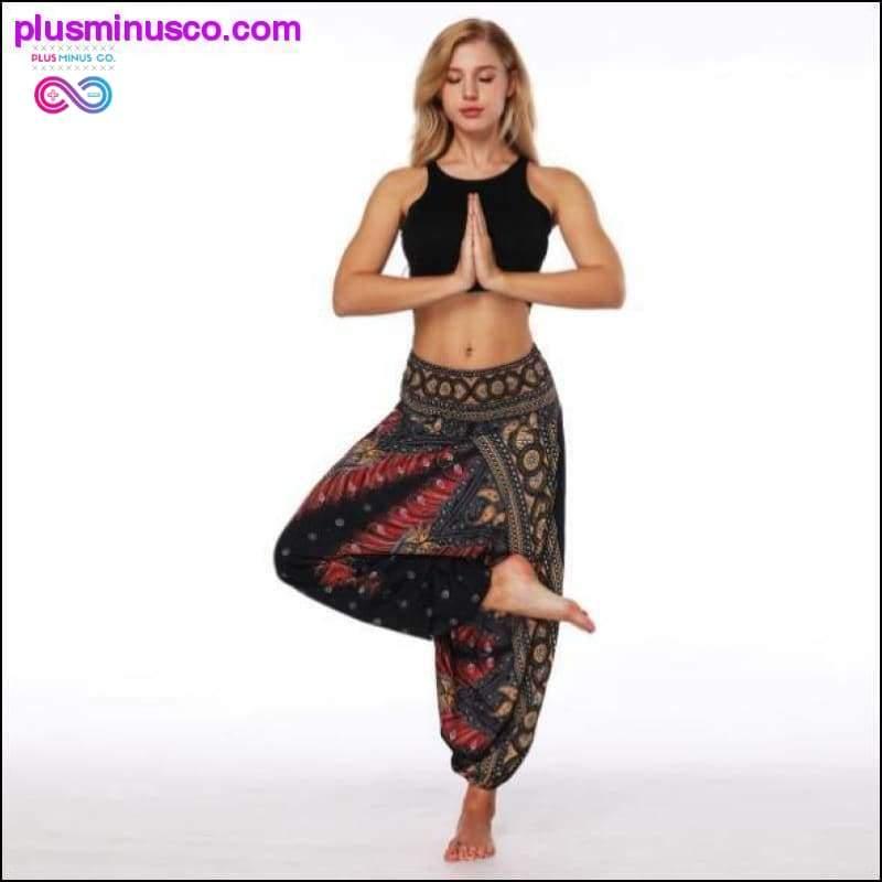 Червени панталони за йога с цветя galaxy - plusminusco.com