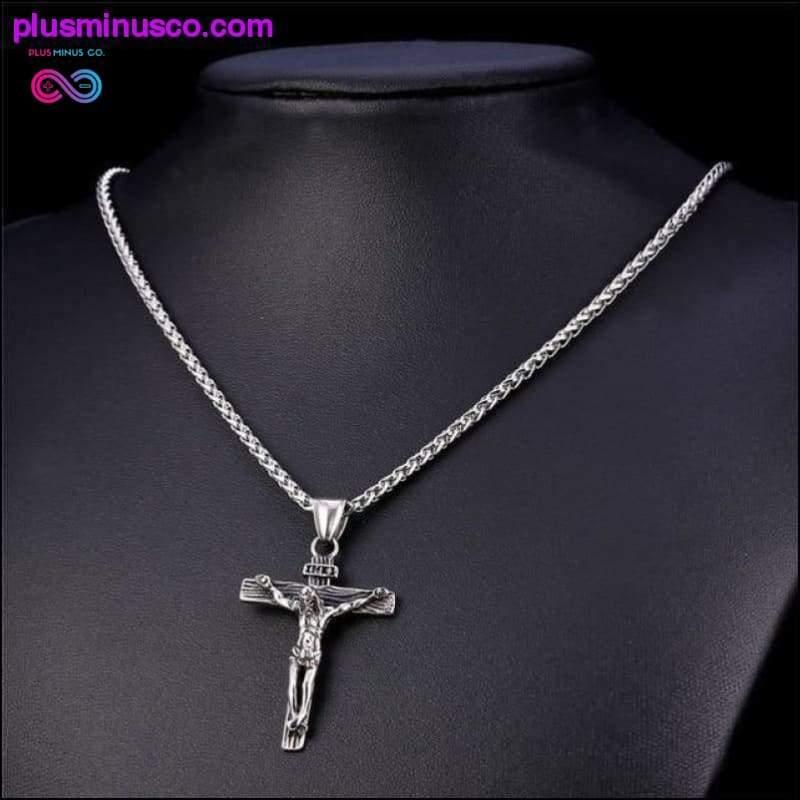 Náhrdelník Religious Jesus Cross pre mužov 2019 New Fashion Gold - plusminusco.com