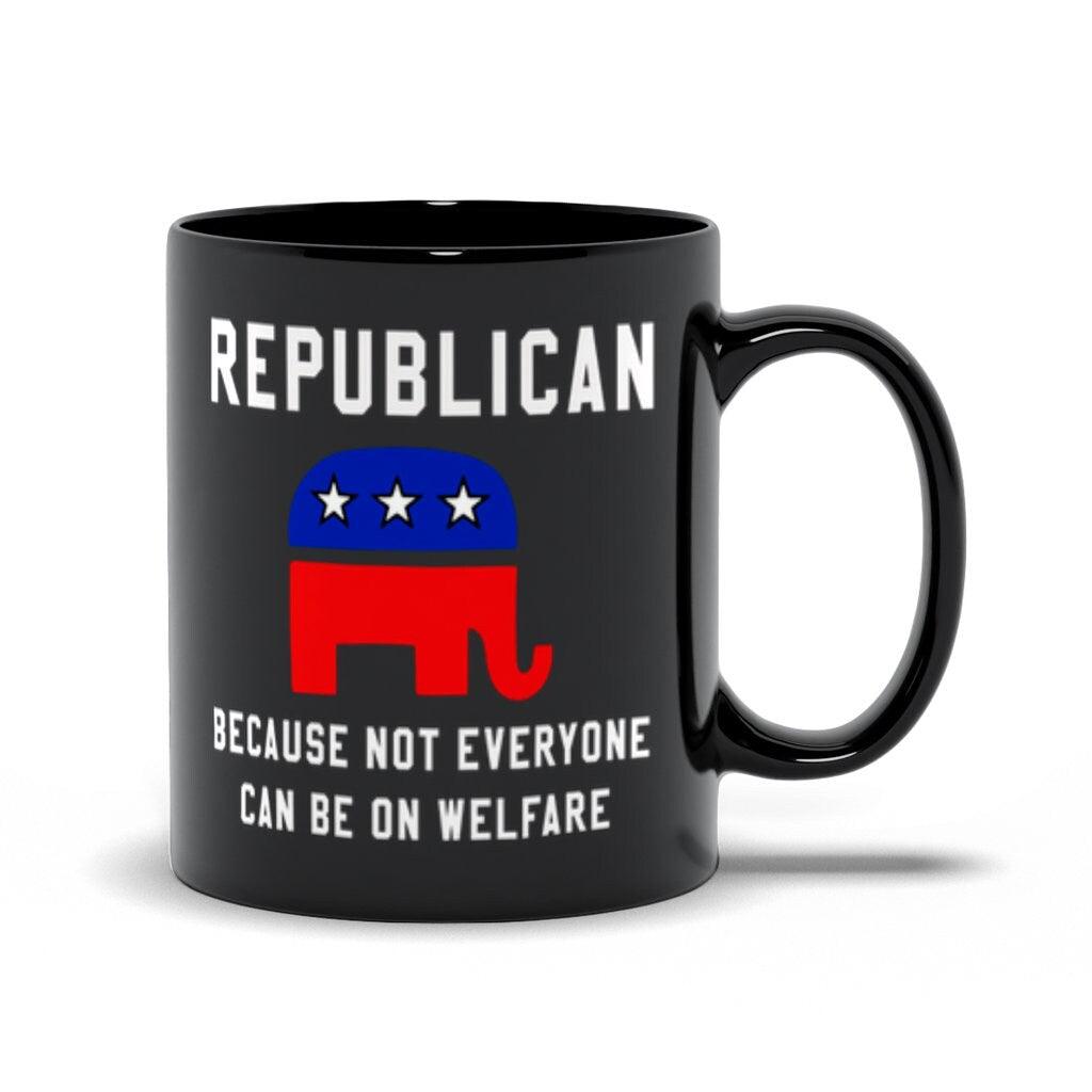 Republican pentru că nu toată lumea poate fi pe bunăstare Căni negre, cană republicană, cadou republican - plusminusco.com