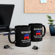 Republican because not everyone can be on welfare Coffee, Republican Gift, Political Mug, Raised Republican, Elephant Graphic,politcial Mug - plusminusco.com
