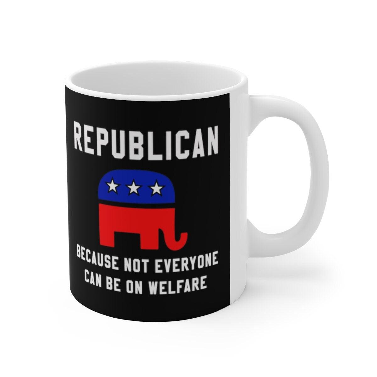 Tazza da caffè repubblicana, regalo repubblicano, tazza politica, repubblicano Non tutti possono essere in Welfare, repubblicano cresciuto, elefante, ceramica 11 once - plusminusco.com