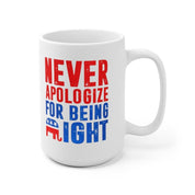 Republican Gifts, Republican Elephant Mug, Never Apologize For Being Right, Gift For Republican, Republican Dad, Conservative Patriot Mug - plusminusco.com