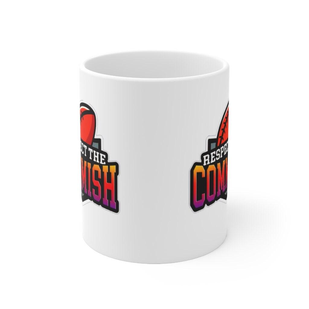 Respect the Commish,  15 oz. Black Mug, Fantasy Football Commissioner Accent Mug, fantasy football queen, Ceramic Mug 11oz, - plusminusco.com