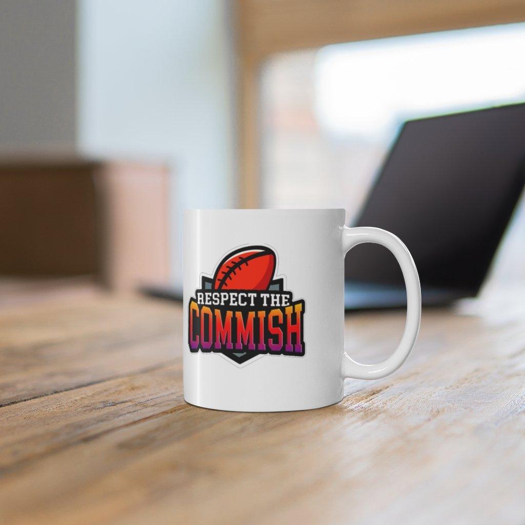 Respect The Commish, Fantasy Football Fans, Commissioner, Fantasy Football, Commish, Football Mug, Funny Football Mug, Gameday Mug - plusminusco.com
